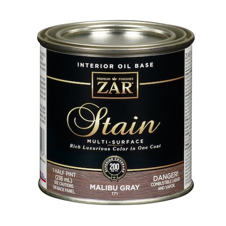 Zar ZAR Solid Malibu Gray Oil-Based Polyurethane Wood Stain 1/2 pt 17106